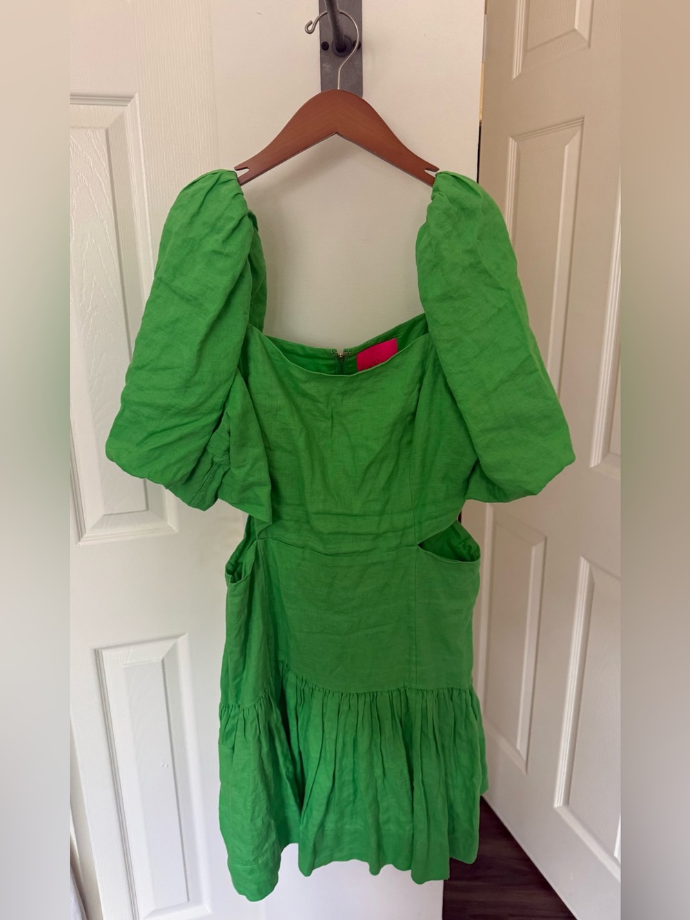 Lilly Pulitzer Green Mini Dress with Puff Sleeves